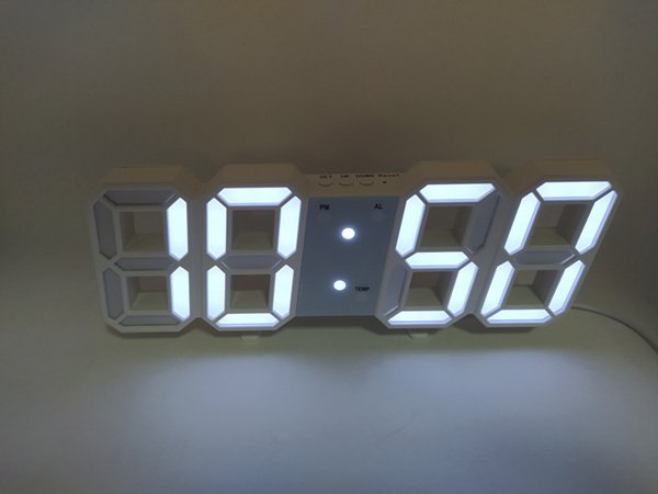 Цифровые стетодиодные часы 3d(белые) купить в минске